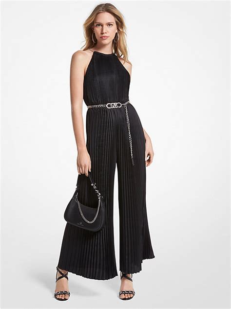 michael kors long sleeve jumpsuit|michael kors satin halter jumpsuit.